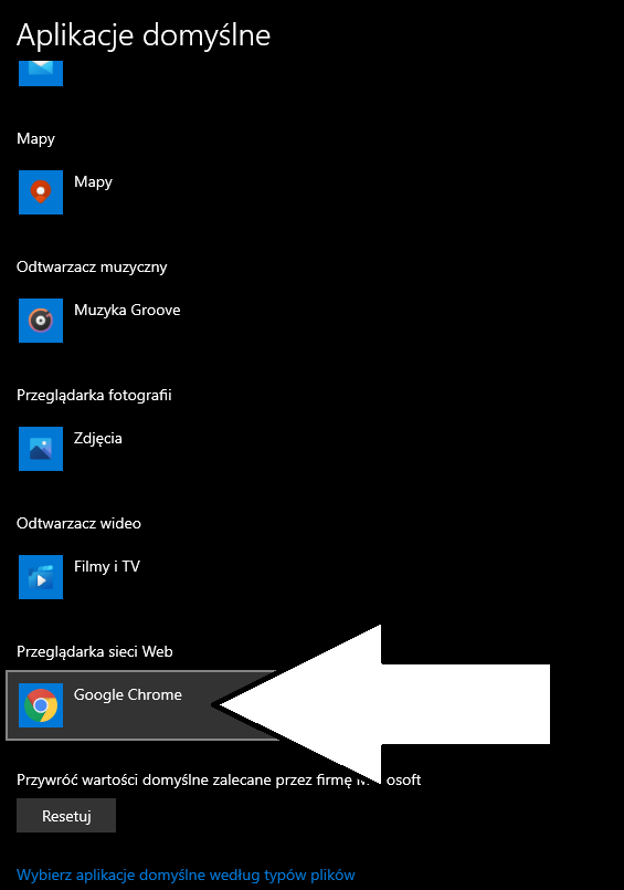 Domyślna przeglądarka Windows 10