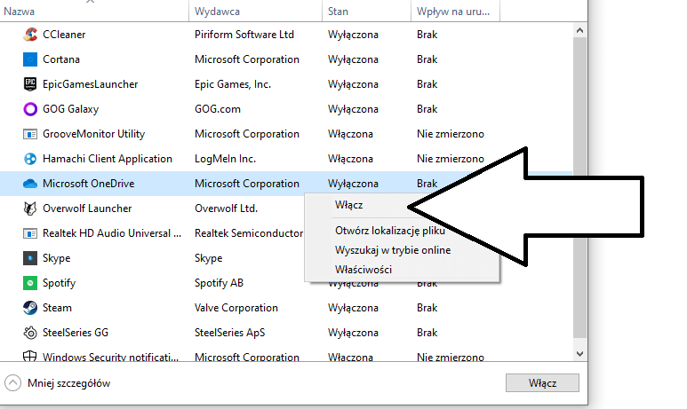  jak wyłączyć uruchamianie programów przy starcie systemu Windows 10
