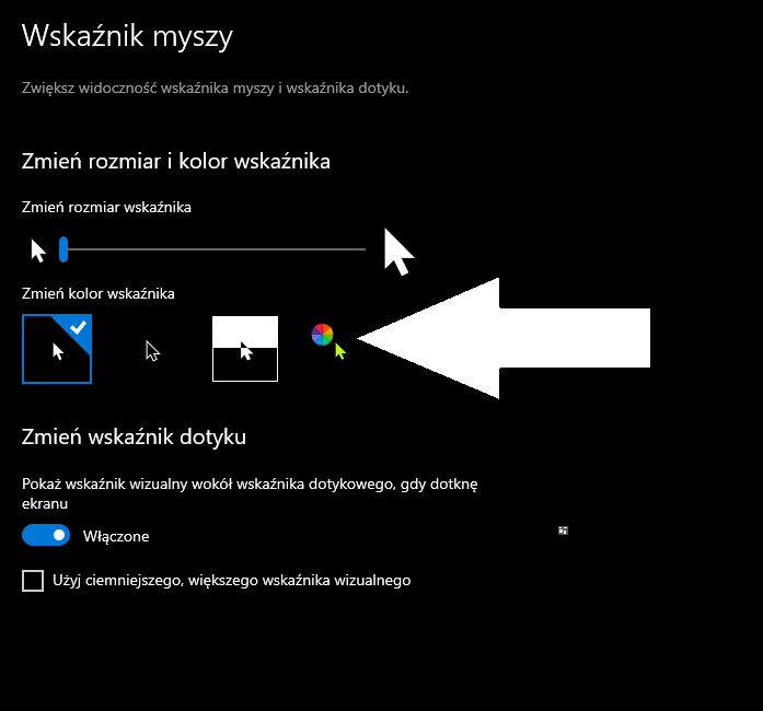jak zmienic kolor kursora