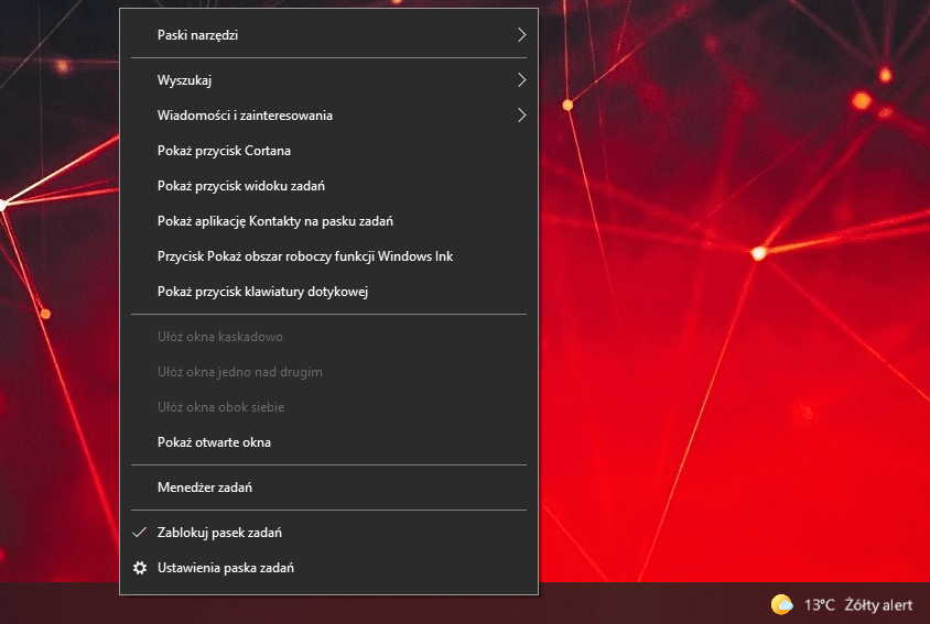 Jak wyłączyć pogodę na pasku zadań Windows 10
